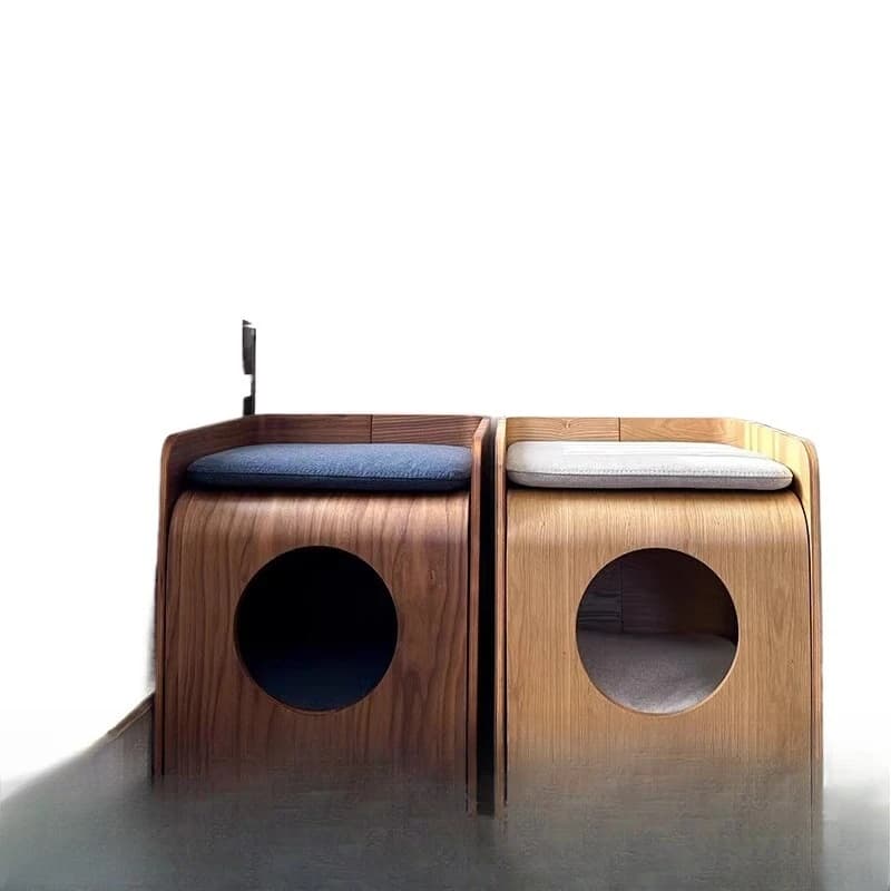 lettiera per gatti, casa per gatti con foro per albero chiuso universale per quattro stagioni, tavolo per gatti con mobili condivisi in legno massello, forniture per animali domestici