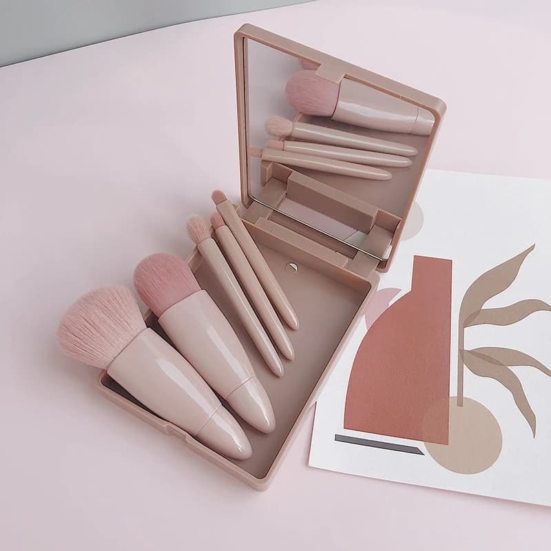 5 pcs Travel Makeup Brush Set Mini Makeup Brushes Small Function Box Complete Set For Make-up Brush Dissolved Shade Brushes