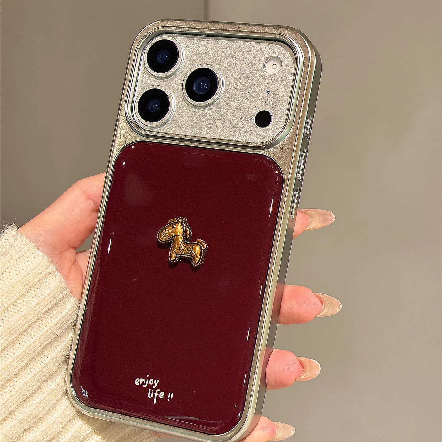 Simpatico Cavallo Opaco 3D Elettrolitico Goccia Colla Morbida Cassa Del Telefono Per iPhone 16 15 14 13 12 11 17 Pro Max 16 15 14 13 Pro 17 Air Cover