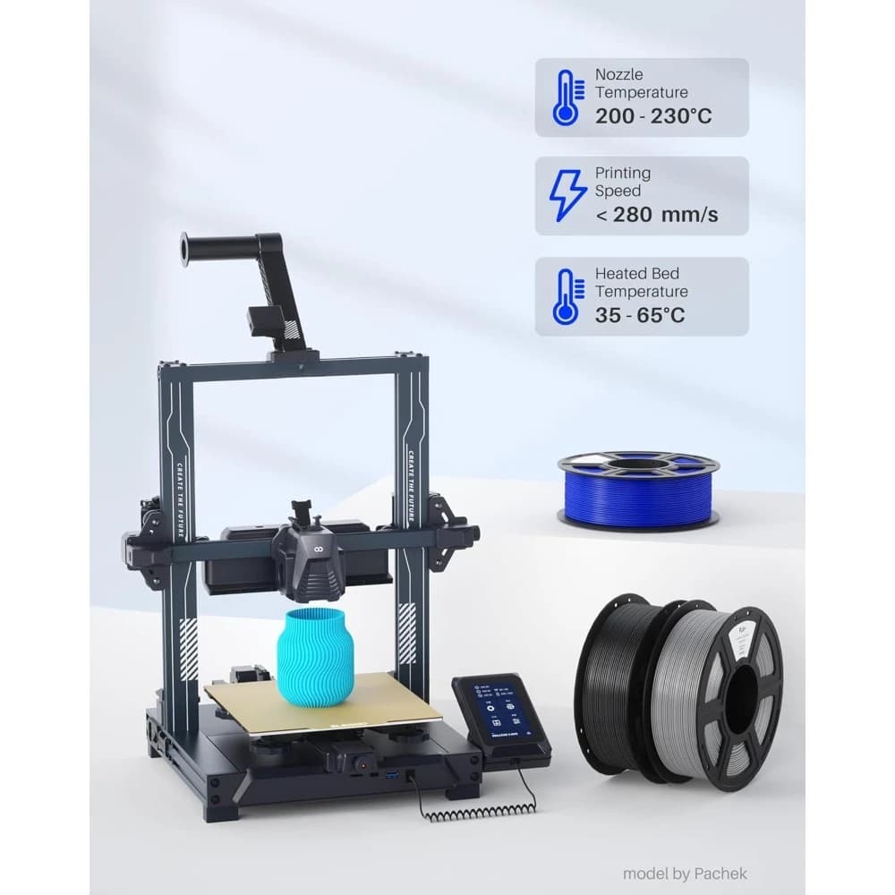 Filamento per Stampante 3D PLA Plus ad Alta Resistenza per Mobili, 1.75mm, 4 Bobine, 4kg, Nero Bianco Rosso Blu