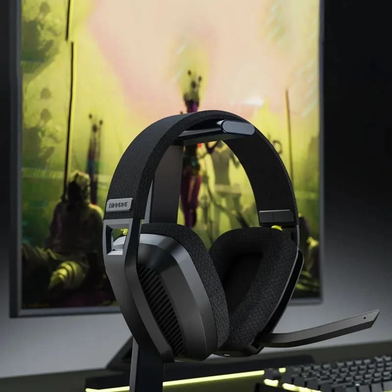 2.4GHz Low Latency Wireless Gaming Headphones with Microphone, Bluetooth Dual Mode Game Headset, Noise Reduction Mic Overear Hea
