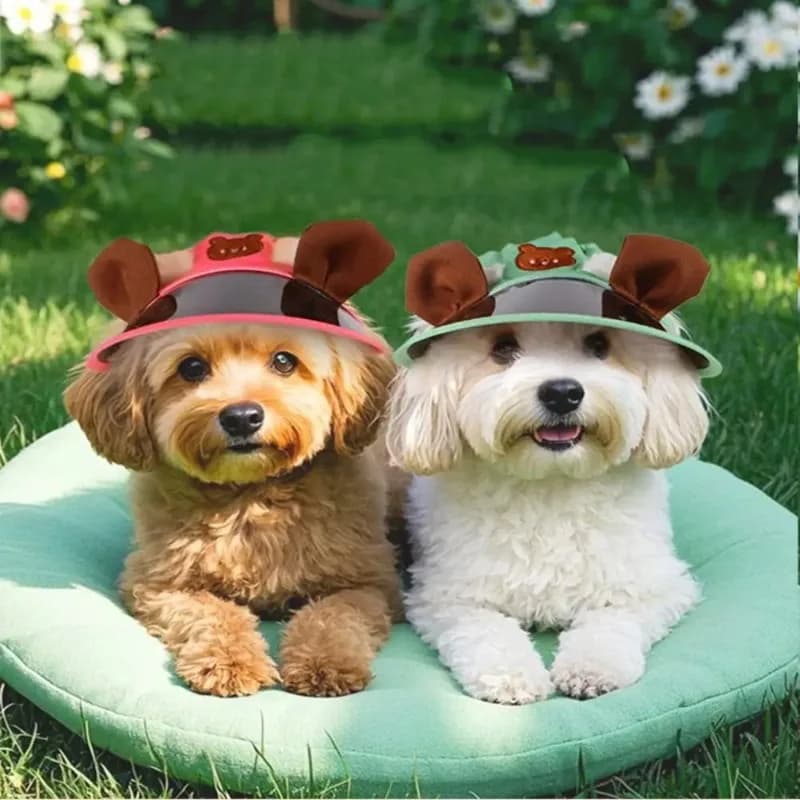 Pet Outdoor Supplies With Ear Holes Dog Sunscreen Hat Cute Adjustable Dog Fisherman Hat Colorful Pet Summer Cap Cat