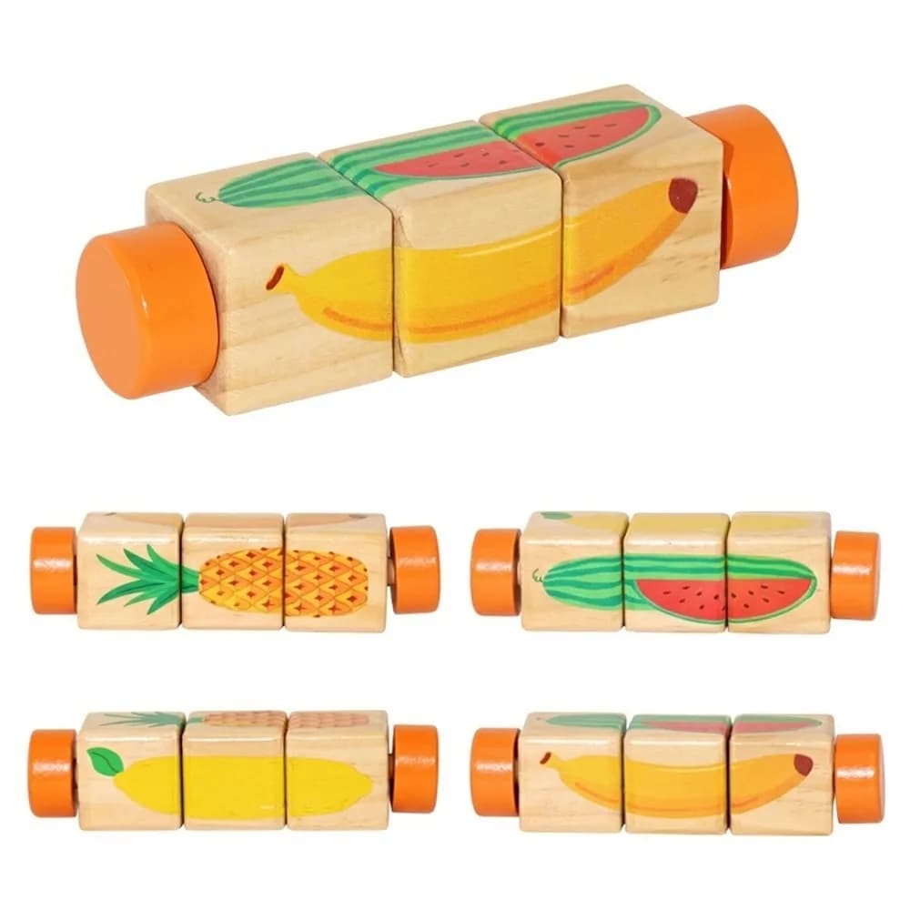 New Wooden Rotating Puzzle Toy Hand Rotating Montessori Learning Toy Safe Wooden Jigsaw Puzzle Toddlers