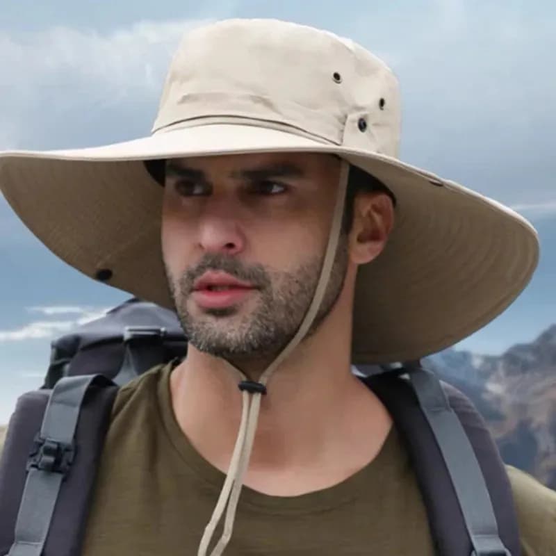 Nuovo Cappello Estivo Anti-UV per Pesca, Traspirante con Rete, Stile Panama per Uomo, Ideale per Campeggio, Escursionismo e Alpinismo