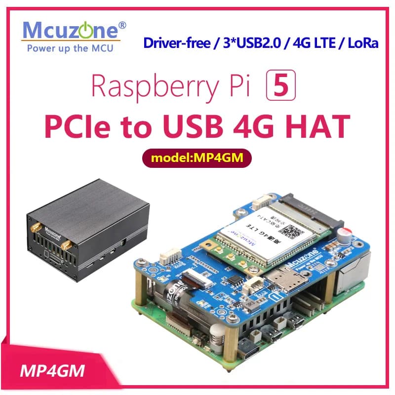(Model: MP4GM)PCIE USB 4G LTE miniPCIE for Raspberry Pi 5