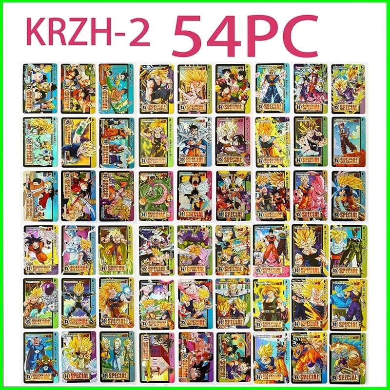 Dragon Ball Carte da collezione Giochi per ragazzi Giocattoli Giochi da tavolo Regali di compleanno Anime fai da te Android 17 Son Goku Premium Foil Card 54PC