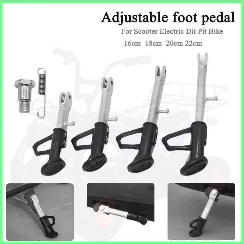 Cavalletto Laterale Universale Regolabile per Moto, Scooter, Bici Elettriche e Pit Bike - Supporto Poggiapiede a Treppiede