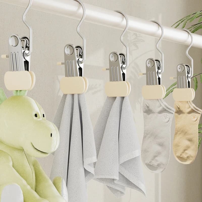 5/10 Pezzi Organizzatore per Armadio Allargato e Potenziato, Mollette Senza Traccia con Ganci per Asciugare Vestiti, Pantaloni e Calze