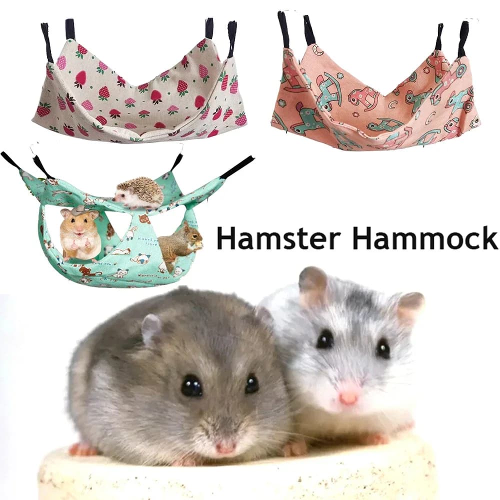 Hot plush hammock for hamsters small animal double layer thicken baby sleeping bag pets rat squirrel cage hanging house