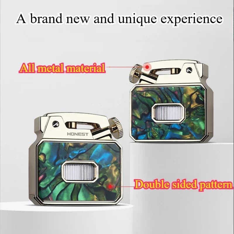 2026 HONEST New Metal Kerosiene Lighter A Key Ignition Grinding Wheel Open Flame Cigarette Lighter Men's High-grade Gift