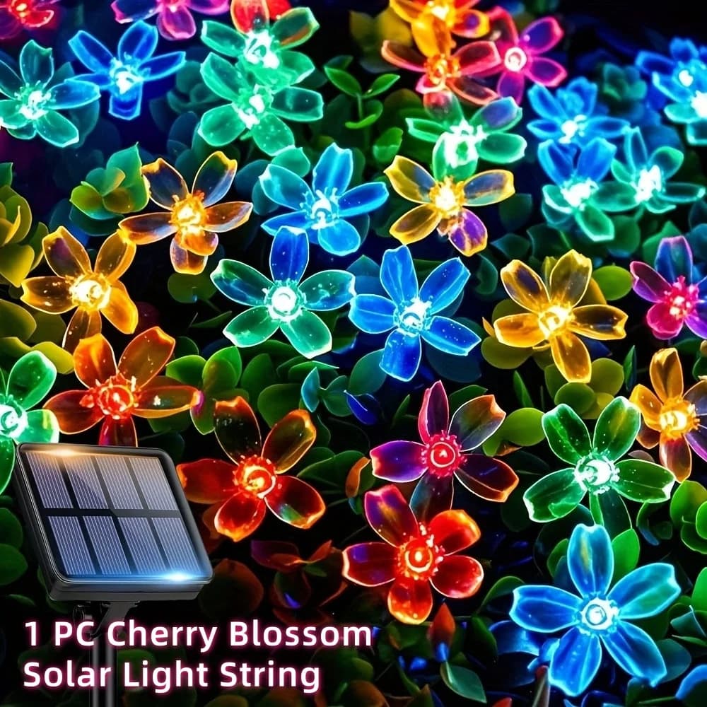 1 PC Cherry Blossom Pannello solare Luce Luci a corda per esterni Lucine ad energia solare per l'arredamento del giardino