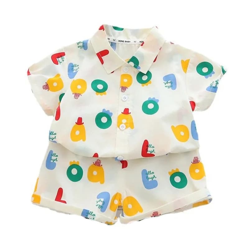 New Summer Baby Clothes Suit bambini ragazzi Casual Letter Shirt Shorts 2 pz/set Costume da bambino abiti da neonato tute per bambini