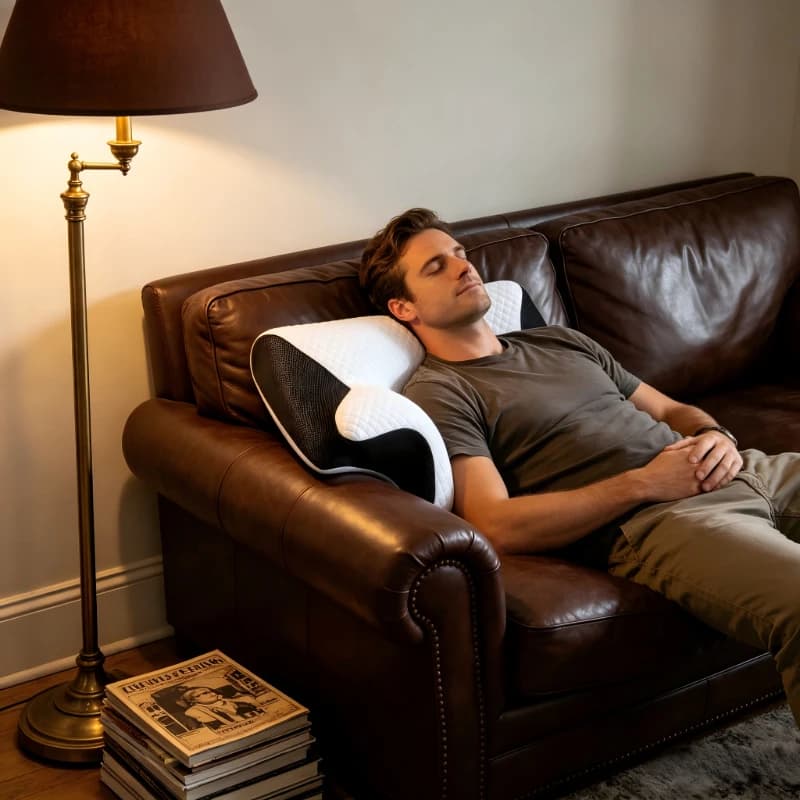 Cuscino Cervicale Ergonomico in Memory Foam, Disponibile in 3 Colori, Cuscino per il Collo Anti-Pressione, Pratico Regalo per la Casa per Genitori