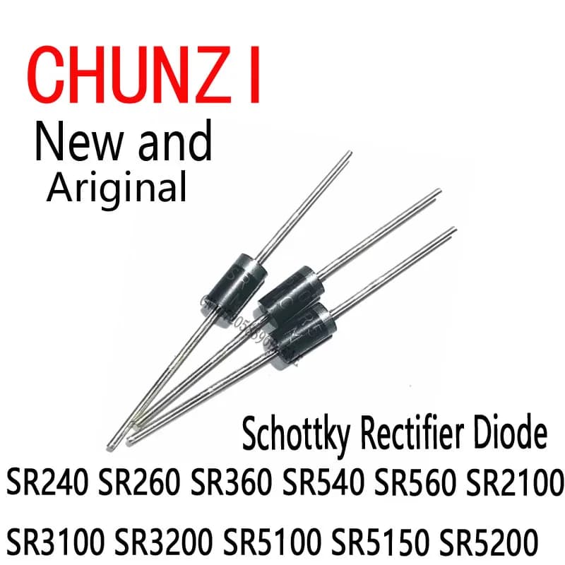 Diodo raddrizzatore Schottky da 20 pezzi DO-41 DO-27 SR240 SR260 SR360 SR540 SR560 SR2100 SR3100 SR3200 SR5100 SR5150 SR5200