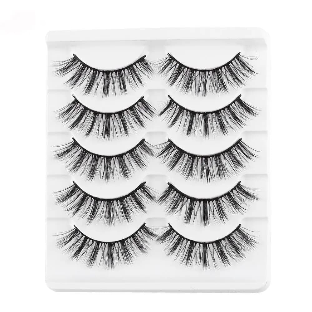 Professional Cruelty-Free Full Strips Reusable Beauty Makeup 3D Faux Mink Hair False Eyelashes Wispy Fluffy Natural Long