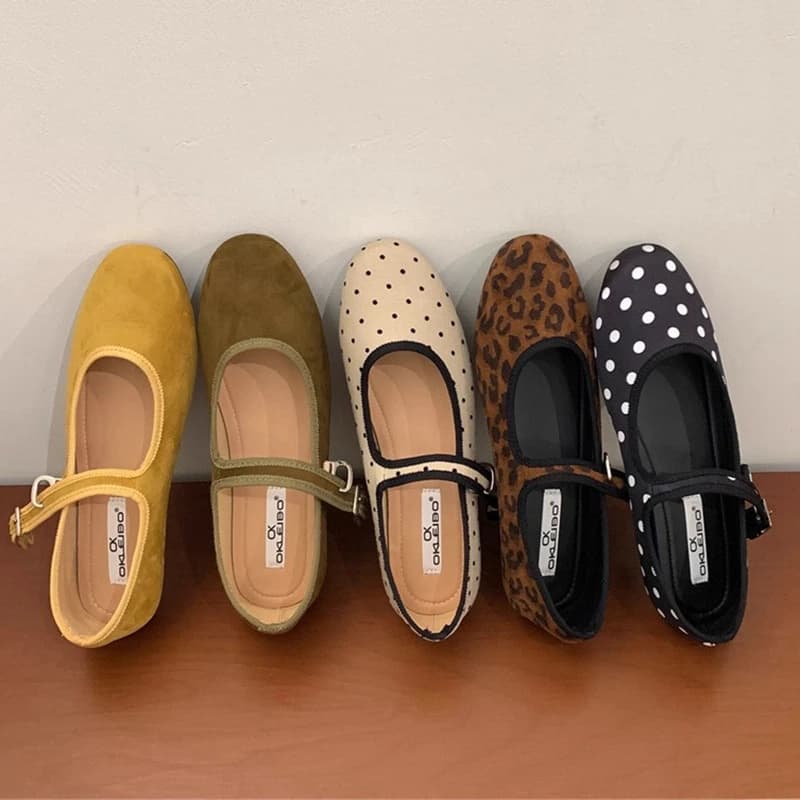 SUOJIALUN 2025 Autunno Nuove Donne di Marca Scarpe Basse Moda Punta Rotonda Superficiale Signore Mary Jane Scarpe Morbide Tacco Piatto Scarpe Da Barca