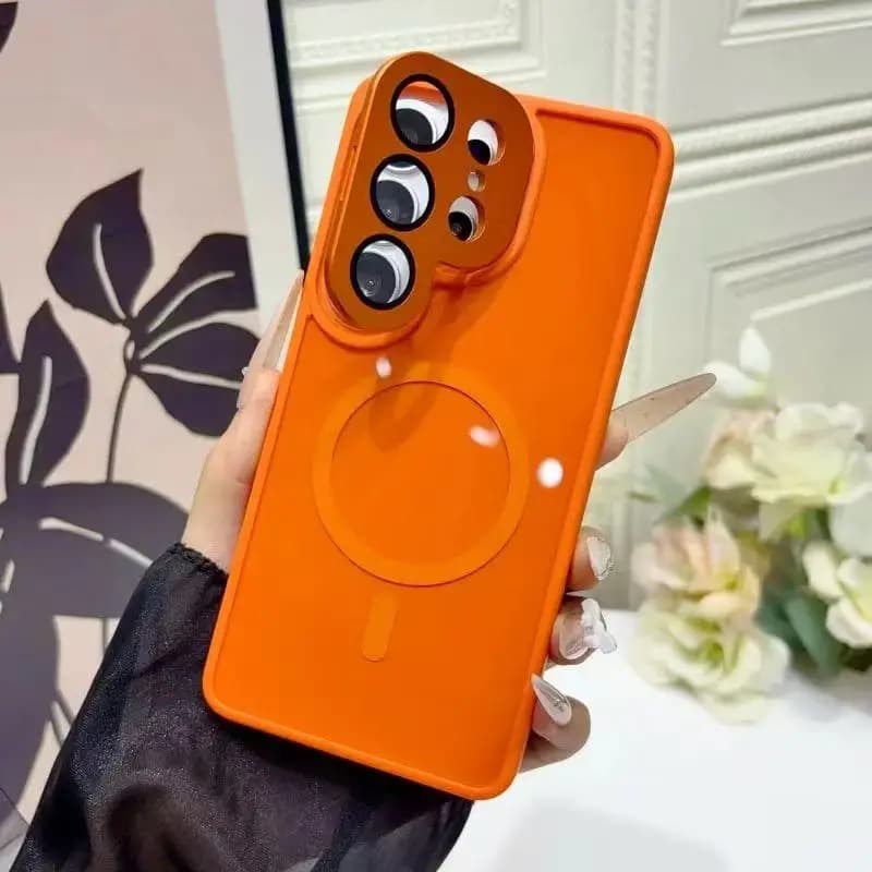 Shockproof Armor Matte Case for Samsung Galaxy S26 Ultra S25 S24 Plus for Magsafe Charge Stand Solid Color Folding Bracket
