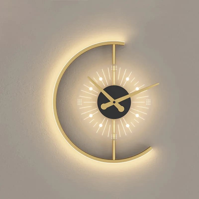 Nuovo orologio nordico lampada da parete moderna semplice soggiorno camera da letto luce decorativa