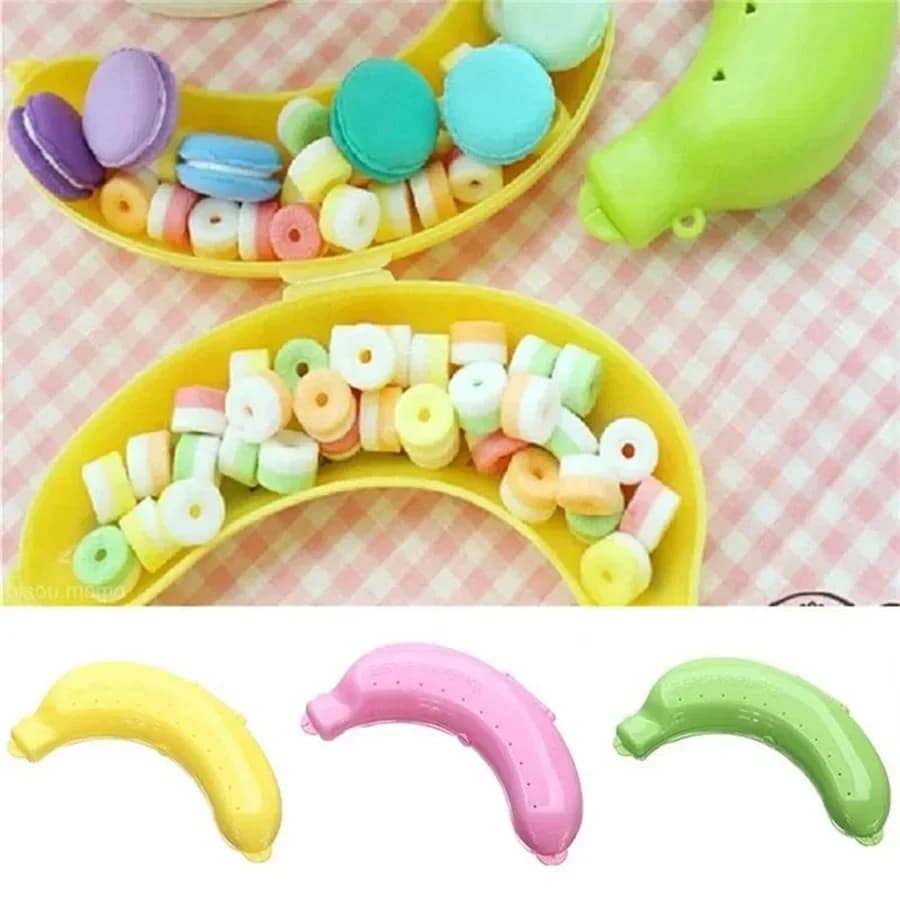 Box Plastic Shape Protective Case Three Colors Travel Outdoor Portable Banana Box Fruit Storage