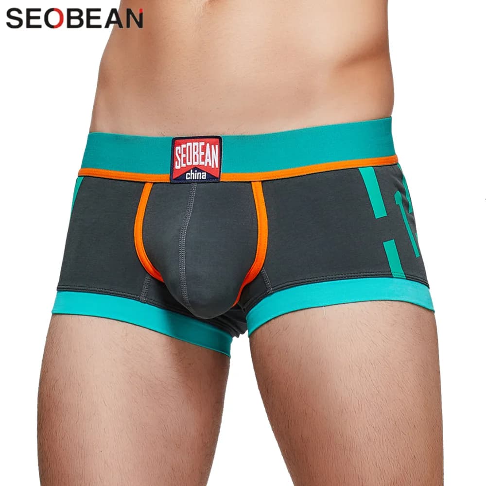 Boxer da Uomo SEOBEAN a Vita Bassa in Cotone, Morbidi e Traspiranti, Comodi per l'Uso Quotidiano