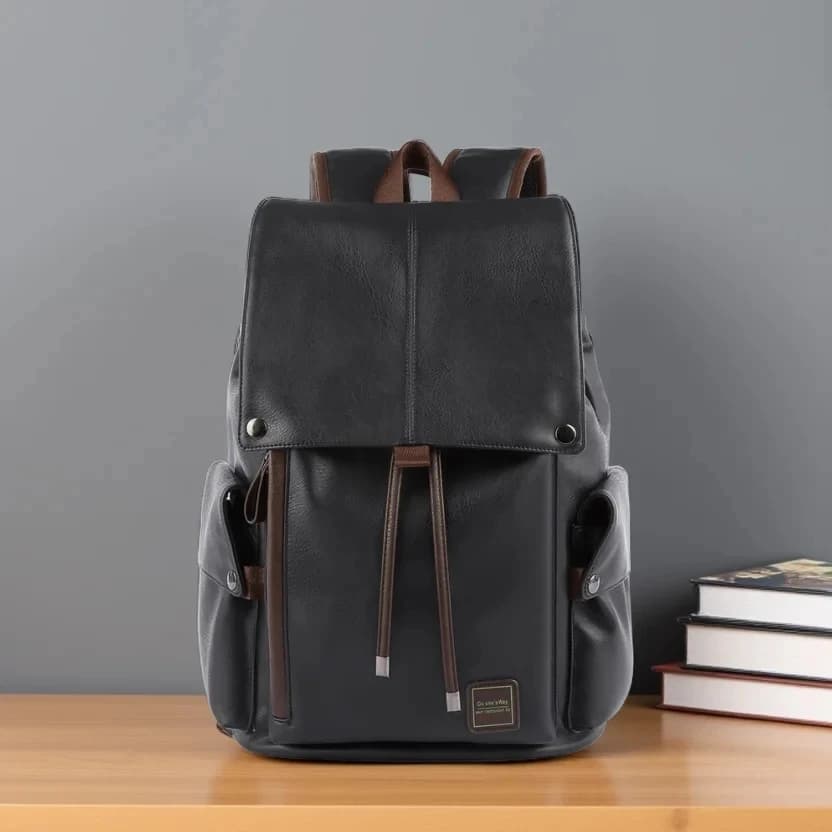 MOYYI Zaino da viaggio in pelle con copertina grande impermeabile Uomo Donna Adolescenti Borsa da scuola per studenti universitari Zaini per laptop casual