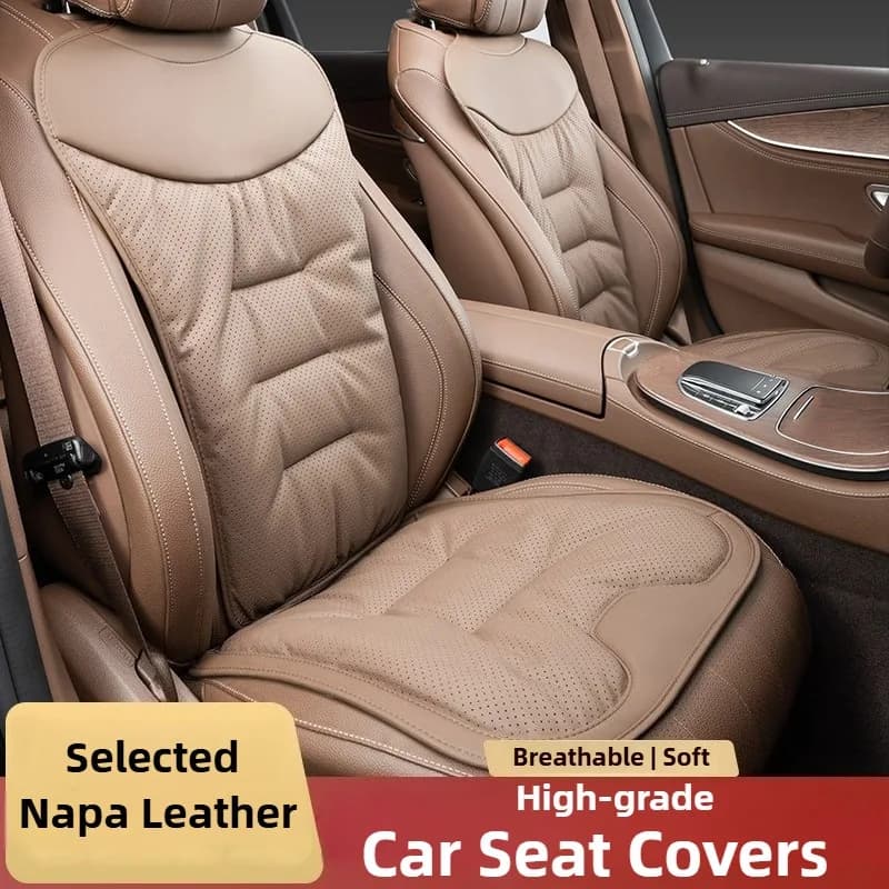 Car Seat Covers Soft Leather Nappa Set Complete Universal Car Seat Bearing Accessories for Four Season Seat Protective Covers for Car Seat