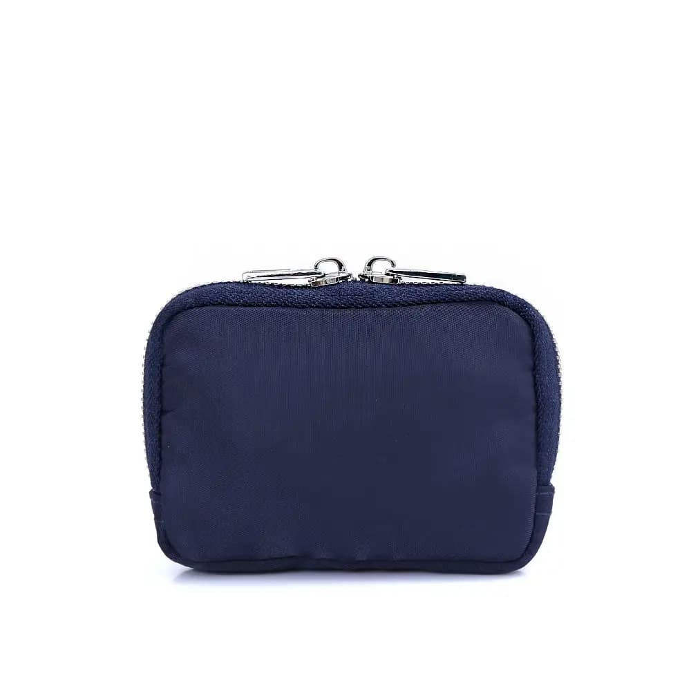 Portamonete Quadrato Portatile in Nylon, Porta Carte RFID Antifurto, Portafoglio da Uomo con Cerniera, Mini Borsa Stile Coreano per Auricolari