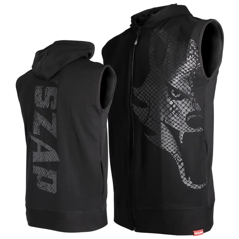 Vszap Summer Boxing Training MMA maglione giacca sport uomo e donna Fitness con cappuccio gilet senza maniche lotta gilet