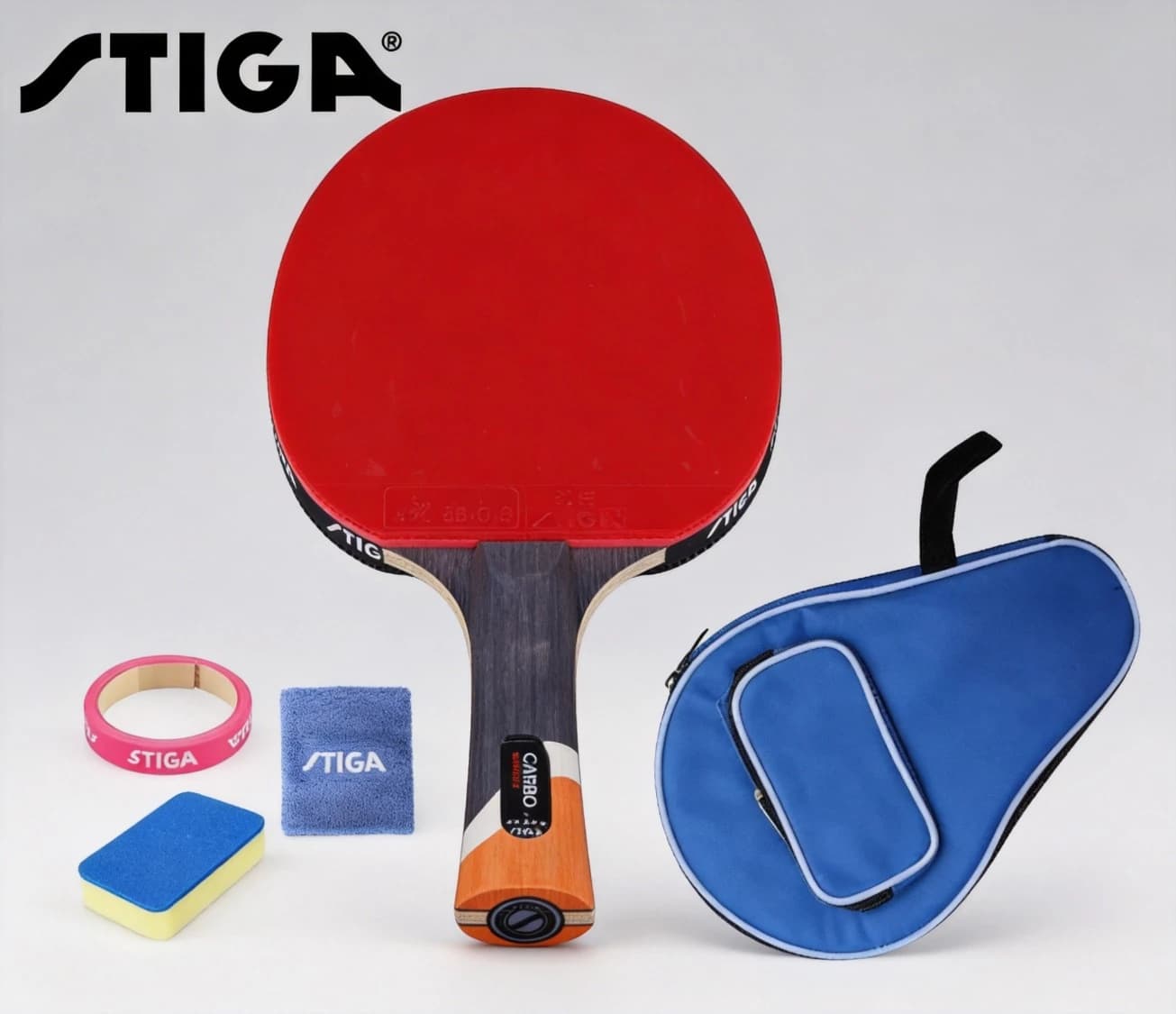 Racchetta da ping pong originale Stiga 6 Stars con gomma a puntini interni, racchetta da ping pong professionale con copertura protettiva