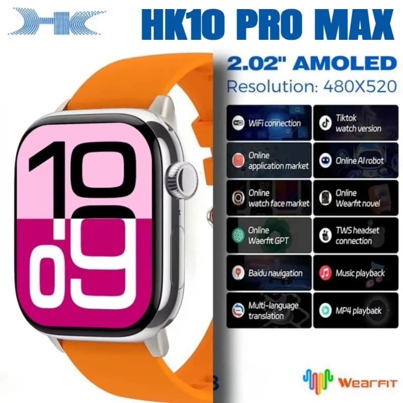 HK10 Pro Max AMOLED smartwatch 1GB ROM NFC Bluetooth 46mm registrazione di musica locale smartwatch da uomo e da donna Sersies