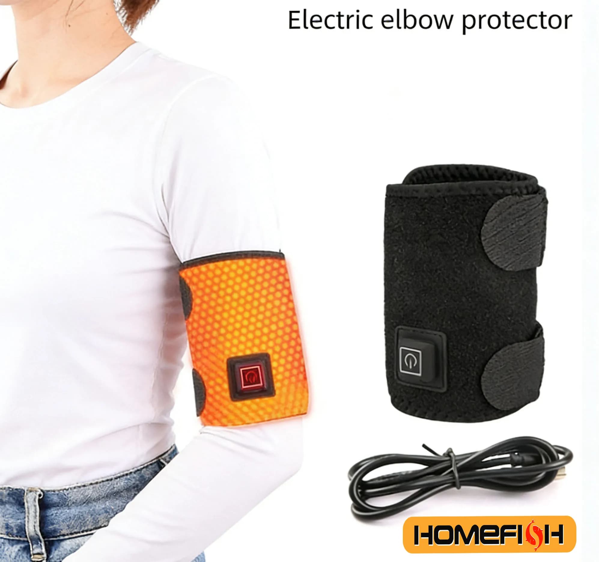 Supporto Elettrico Riscaldato per Ginocchio con Controllo a 3 Temperature, Fascia Universale Riscaldante per Gomito e Spalla, 1 Pezzo