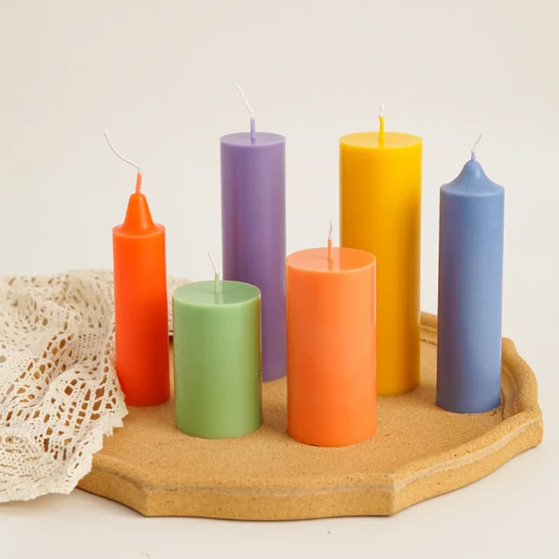 Stampo per candele cilindrico in plastica Stampo per candele con cilindro superiore piatto Stampo per candele in plastica acrilica Forniture per candele