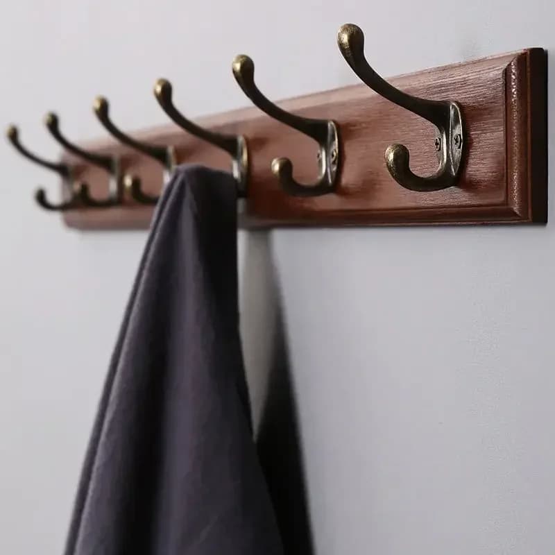 Wall hanger wall hook for bedroom back door in solid wood hangers clothes hangers perforated house decoration Organizador Closet