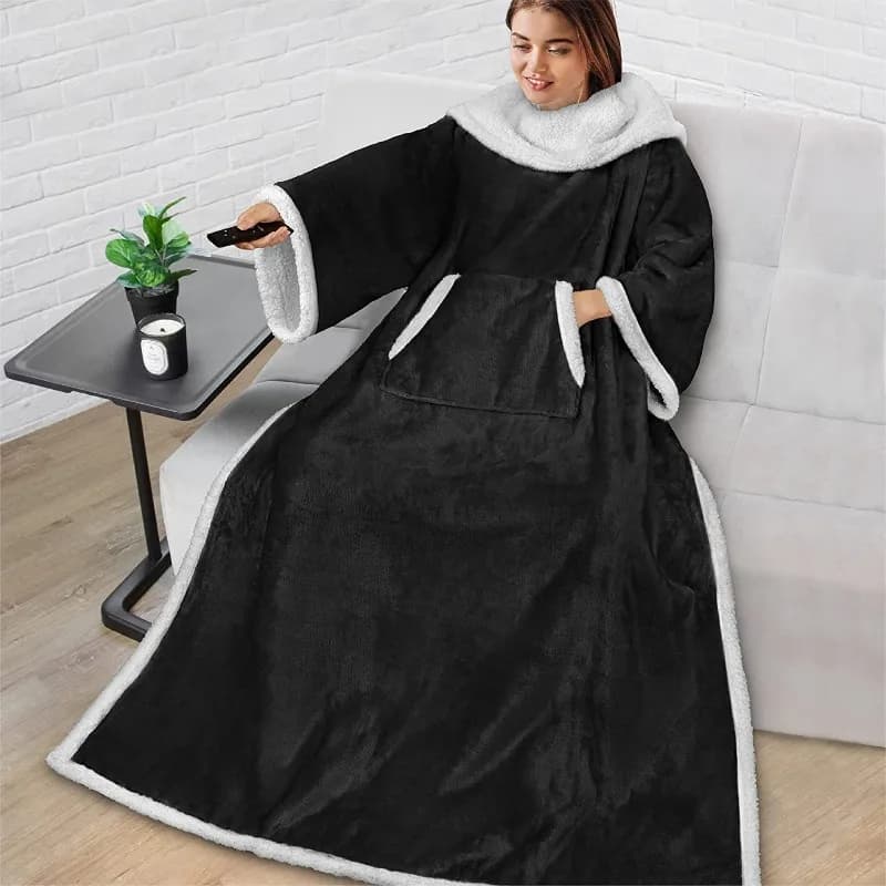 Lamb Wool Multi-functional Sleeve Blanket Comfortable Anti-pilling Home TV Lazy Sofa Blanket Bedroom Warm Cape Blanket