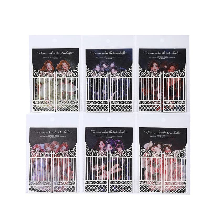 20 Sheets/Pack PET Stickers Material Character Retro Creative Handbooks Collage Materials DIY Card Photo Frame Decoration
