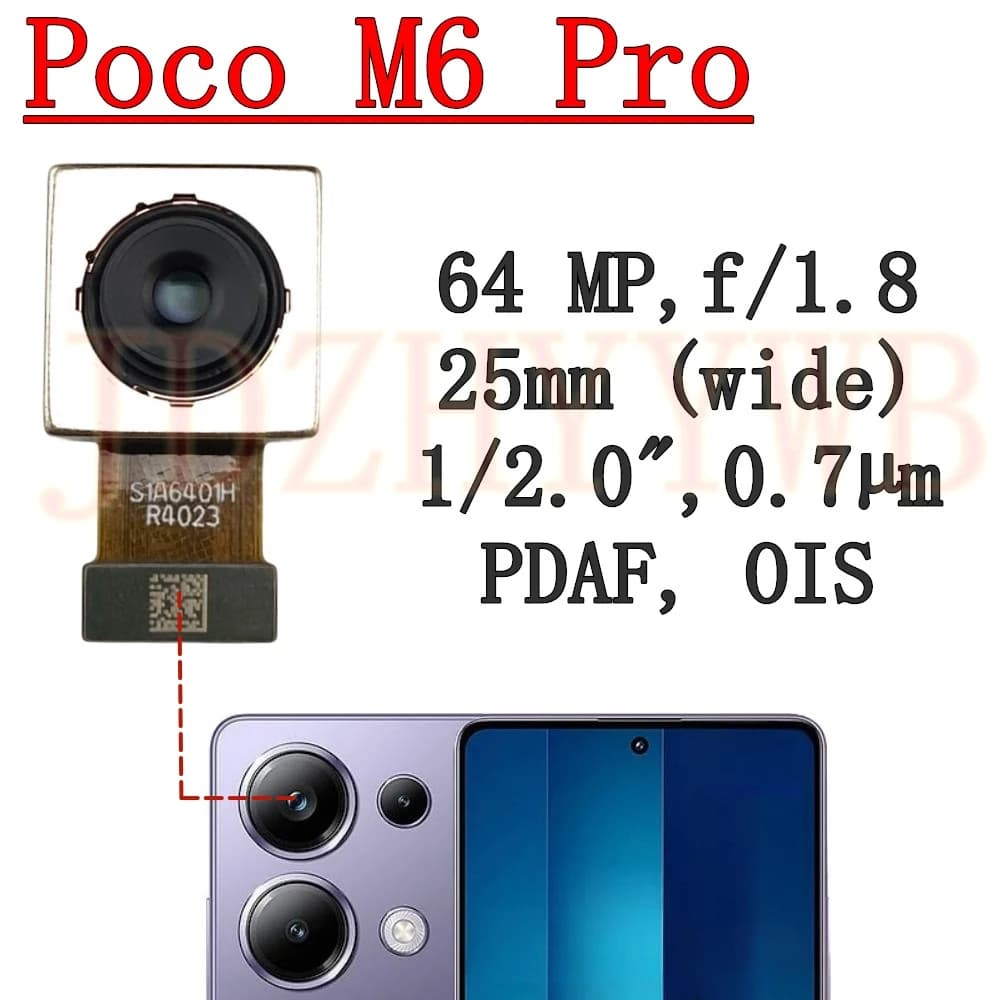 Fotocamera Anteriore e Posteriore per Xiaomi Poco M6 Pro 4G, Cavo Flessibile per Fotocamera Frontale Selfie e Posteriore Principale