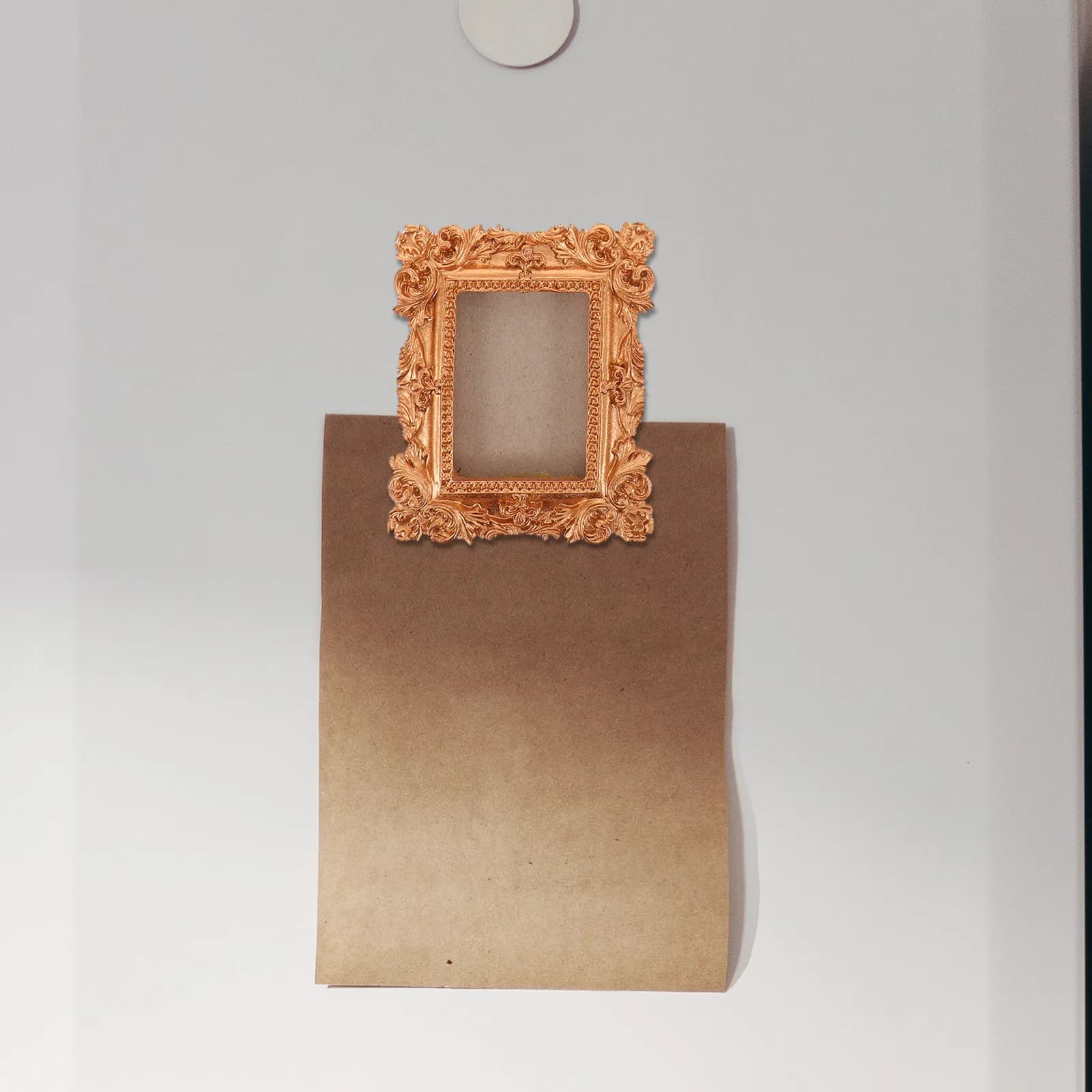 Set of 5 Golden Magnetic Frames for Photo, Rectangular and Oval, Refrigerator Magnets, Magnetic Frames for Travel Souvenirs