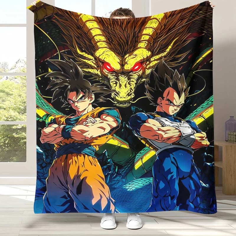 Anime D-Dragon Ball Game Cartoon Flannel Blanket,Ultra Soft Warm Plush Throw for Home Bedroom Bed Sofa Cover Office Camping