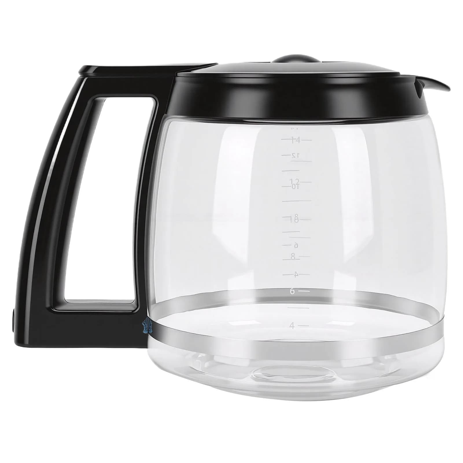 Glass Coffee Carafe Heat Resistant Coffee Pot Replacement Carafe with Handle Easy to Clean Coffee Maker Pitcher