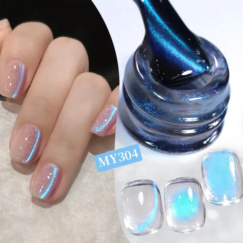 BORN PRETTY 10ml Smalto gel magnetico per gatti con luce d'acqua blu Ultra Shine Glitter Soak Off Gel UV per manicure Smalto per unghie