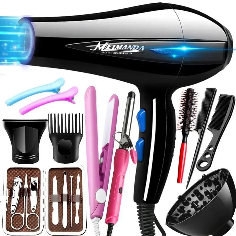 Hair dryer 2200W Professional powerful hair dryer Fast heating Hot and cold adjustment Ionic hair dryer with air collection
