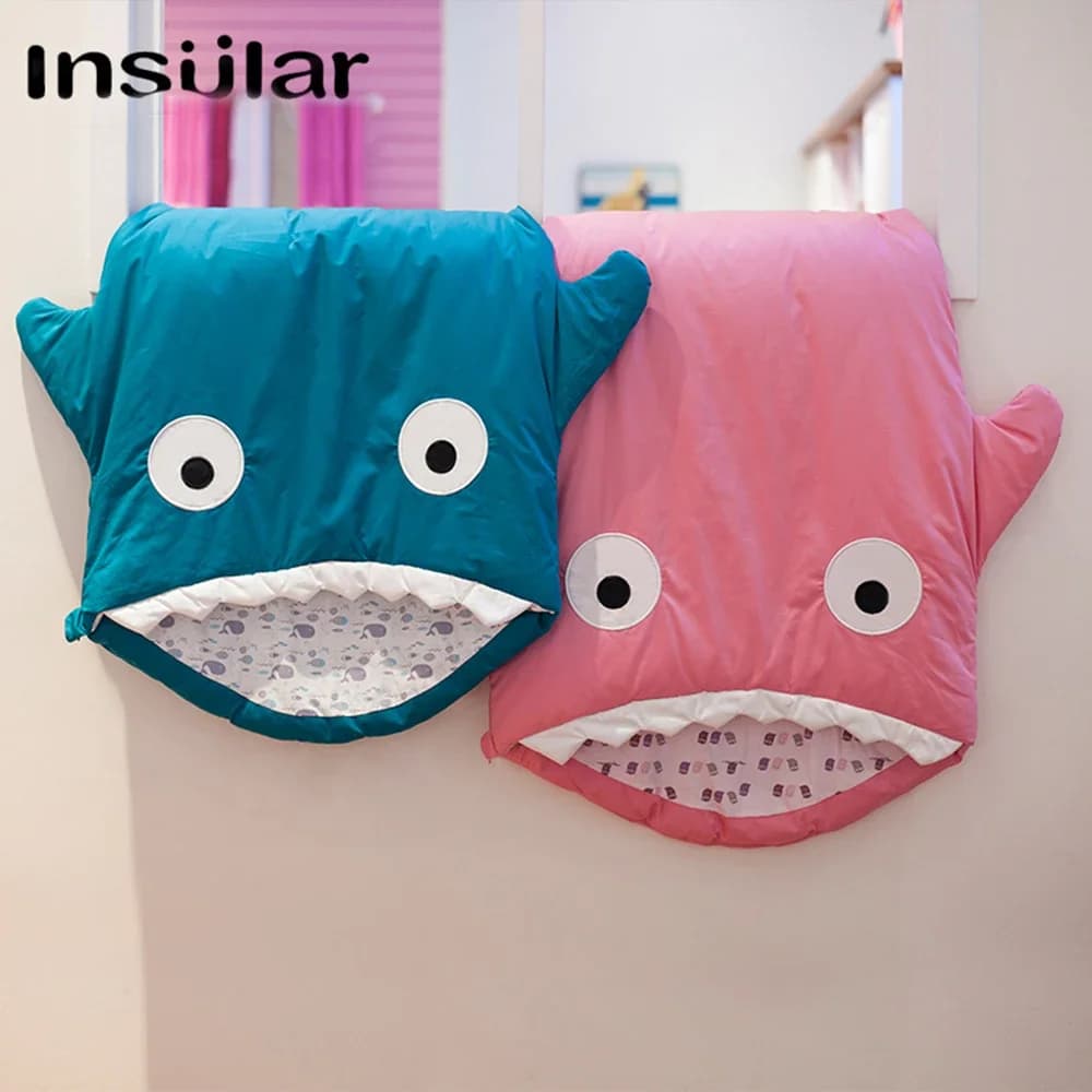 NEW cute cartoon shark children winter sleeping bag children warm sleeping bag blanket for children large warm sleeping bags