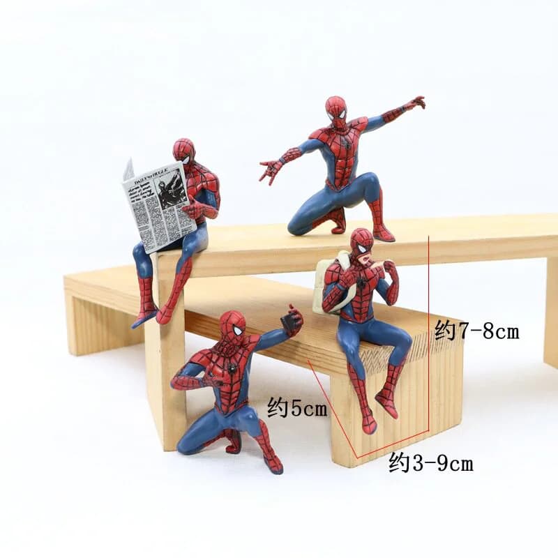 Action Figure di Spider-Man per Cruscotto Auto, Decorazione per Torte, Ornamento da Scrivania, Bambola che Legge un Libro, Modellino da Collezione, Giocattolo Regalo