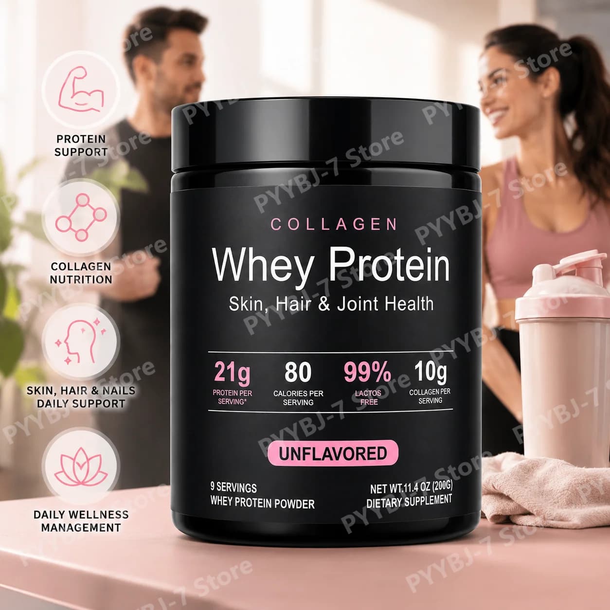 Proteine del Siero di Latte in Polvere Senza Sapore per Recupero Muscolare, Salute delle Articolazioni, Idratazione della Pelle, Collagene da Bovini Alimentati con Erba, Supporto Nutrizionale Quotidiano