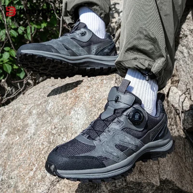 Baasploa Scarpe da trekking da uomo antiscivolo resistenti all'usura Scarpe da passeggio per arrampicata all'aperto per uomo Sneakers da esterno in cotone confortevole