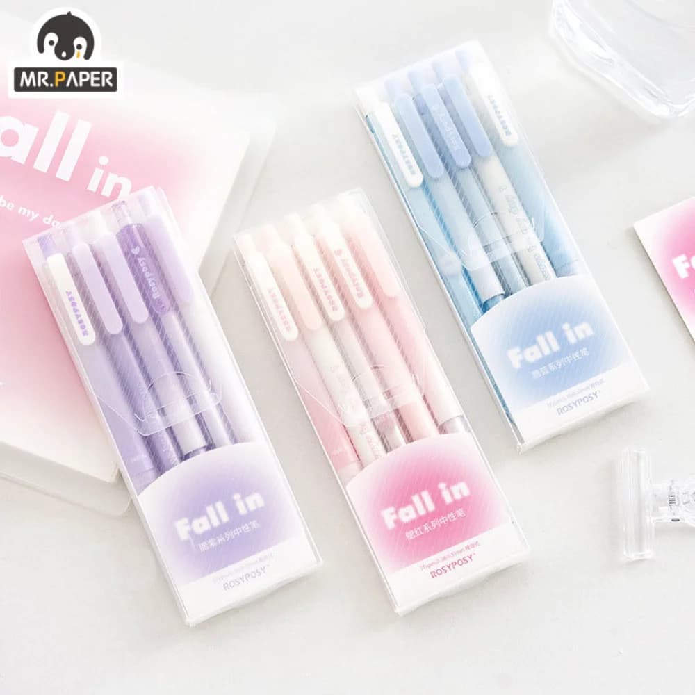 5 pz/scatola Set di penne gel sfumate Conto a mano INS Penna di bell'aspetto da 0,5 mm/0,38 mm per forniture di cancelleria per studenti Accessori per ufficio
