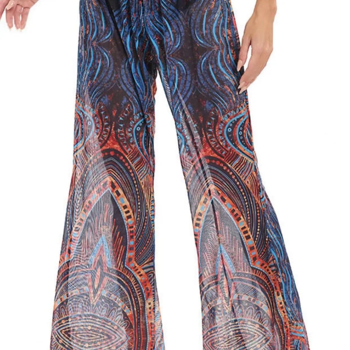 New Women Mesh Ruffle Trim Cover Up Beach Cover Up Cover Up Cover Up for Beach Ruffle Pants 2026 Summer pants