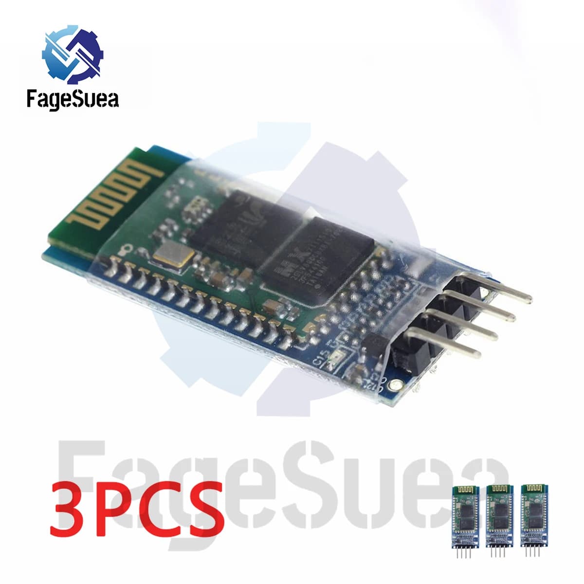 3PCS New Versio HC-06 Wireless Serial 4 Pin RF Bluetooth Transceiver RF Master Replacement Module for Arduino