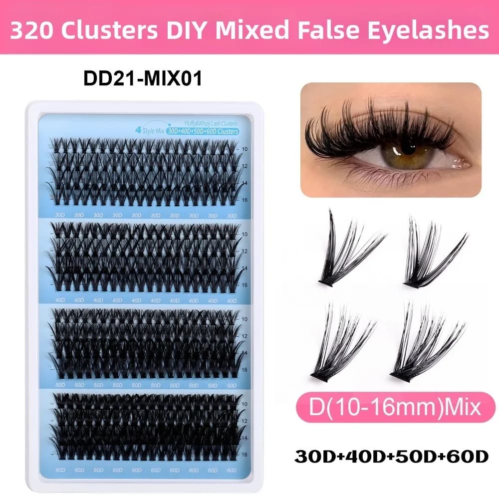 Ciglia Finte dall'Aspetto Naturale, Stile Wispy, Volume 3D, Ciuffi Soffici, Strumenti per il Trucco Occhi, Applicazione Makeup
