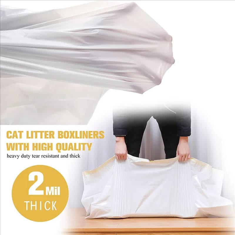Fodere per lettiera per gatti Y50A, buste per lettiera con coulisse extra resistenti da 42 pezzi, forniture per gatti per animali domestici